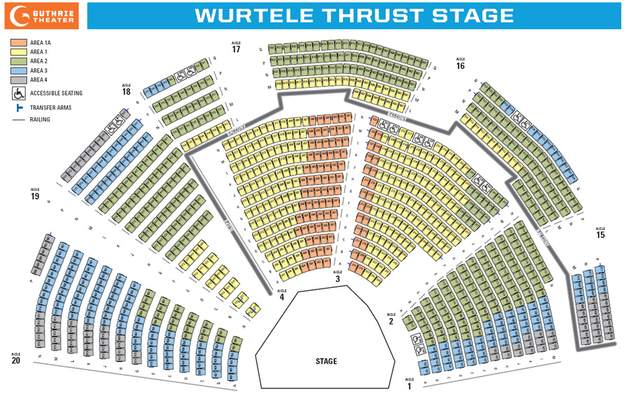 Guthrie Seating Chart - Wurtele Thrust Stage